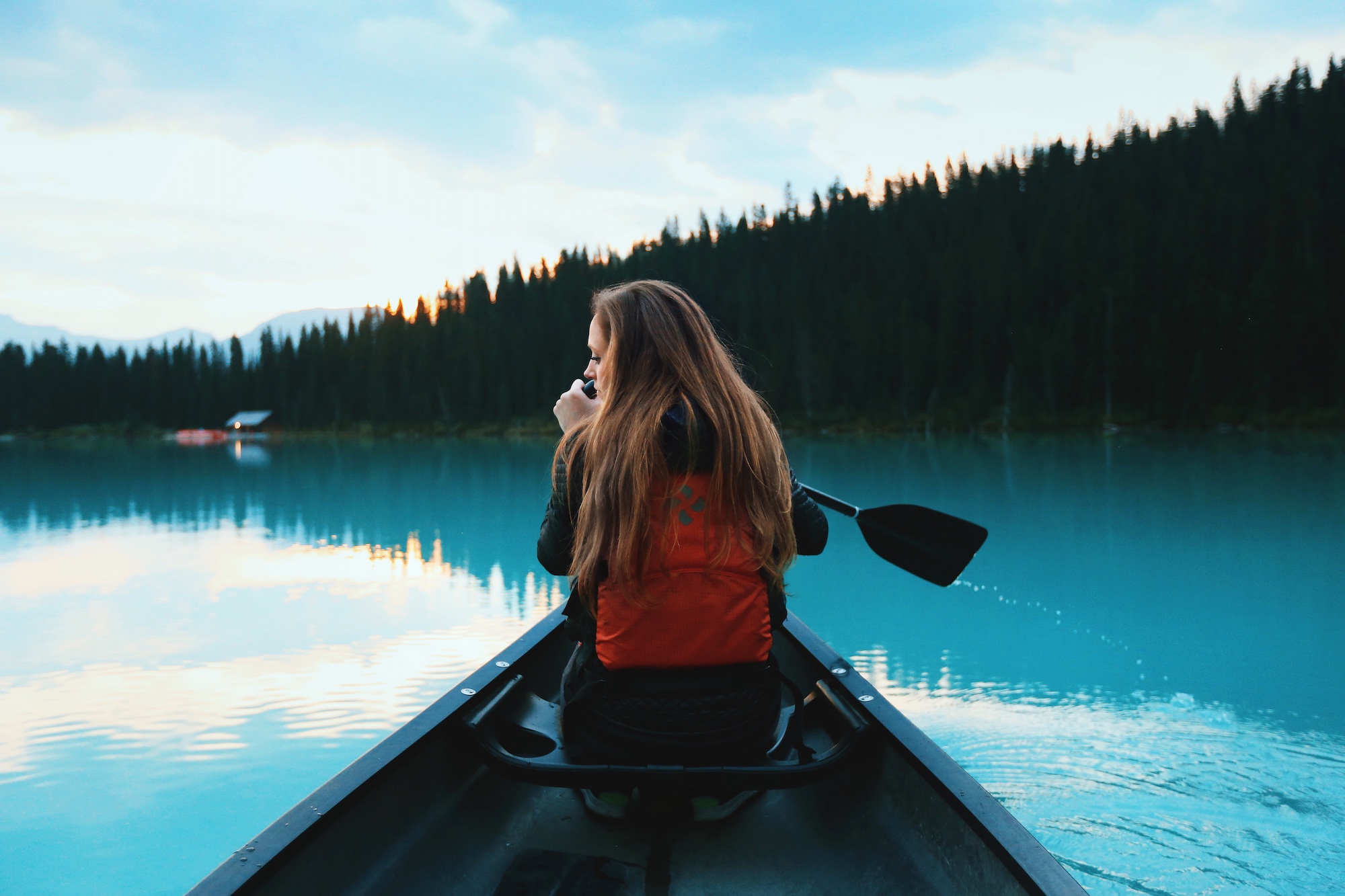 Person on the river